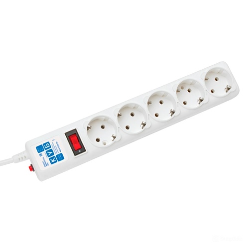 Сетевые фильтры, 5 розеток, 10 А, белые